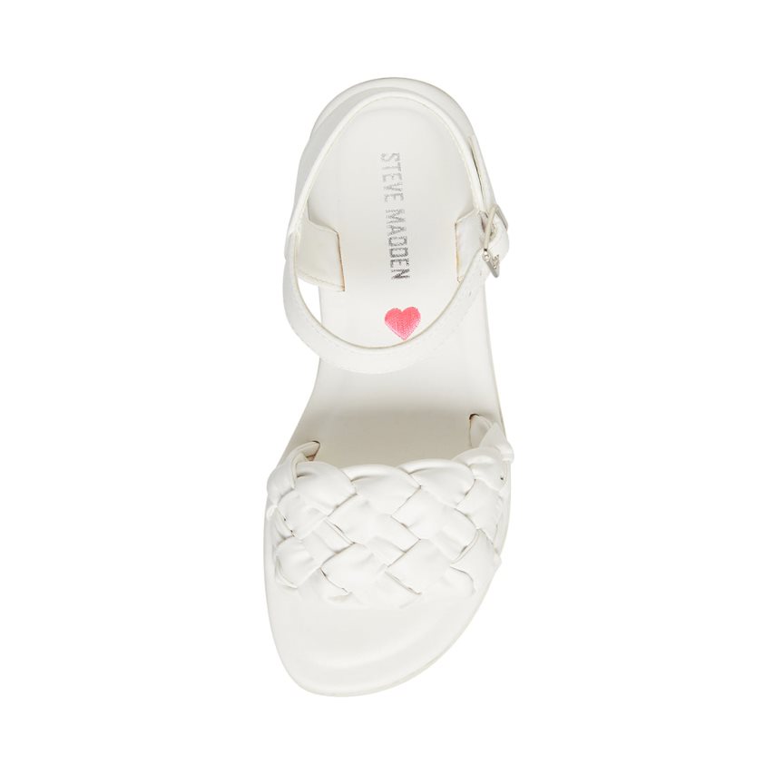 White Steve Madden Jkarina Kids' Flat Sandals | PH 8546IOZ